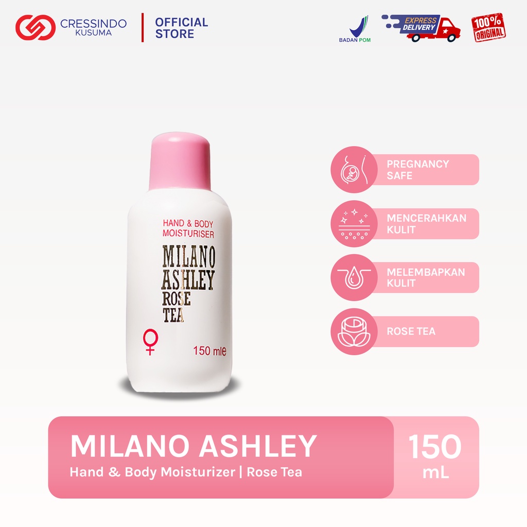 MILANO ASHLEY Rose Tea Hand &amp; Body Lotion Moisturiser