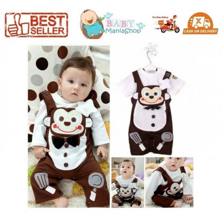 Romper Belle Maison Monkey Chef Pakaian Anak Impor