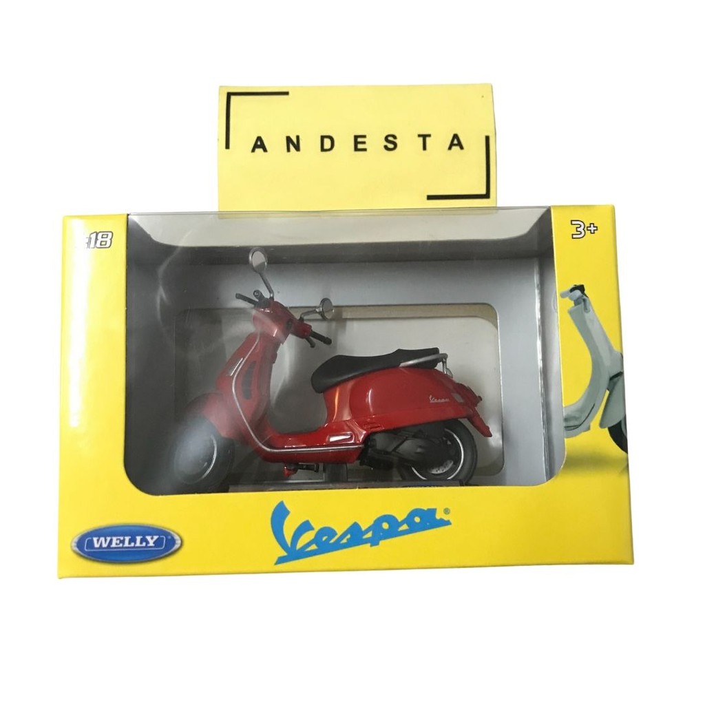 Welly Vespa 1:18 GTS Figure Diecast Mainan Motor Anak