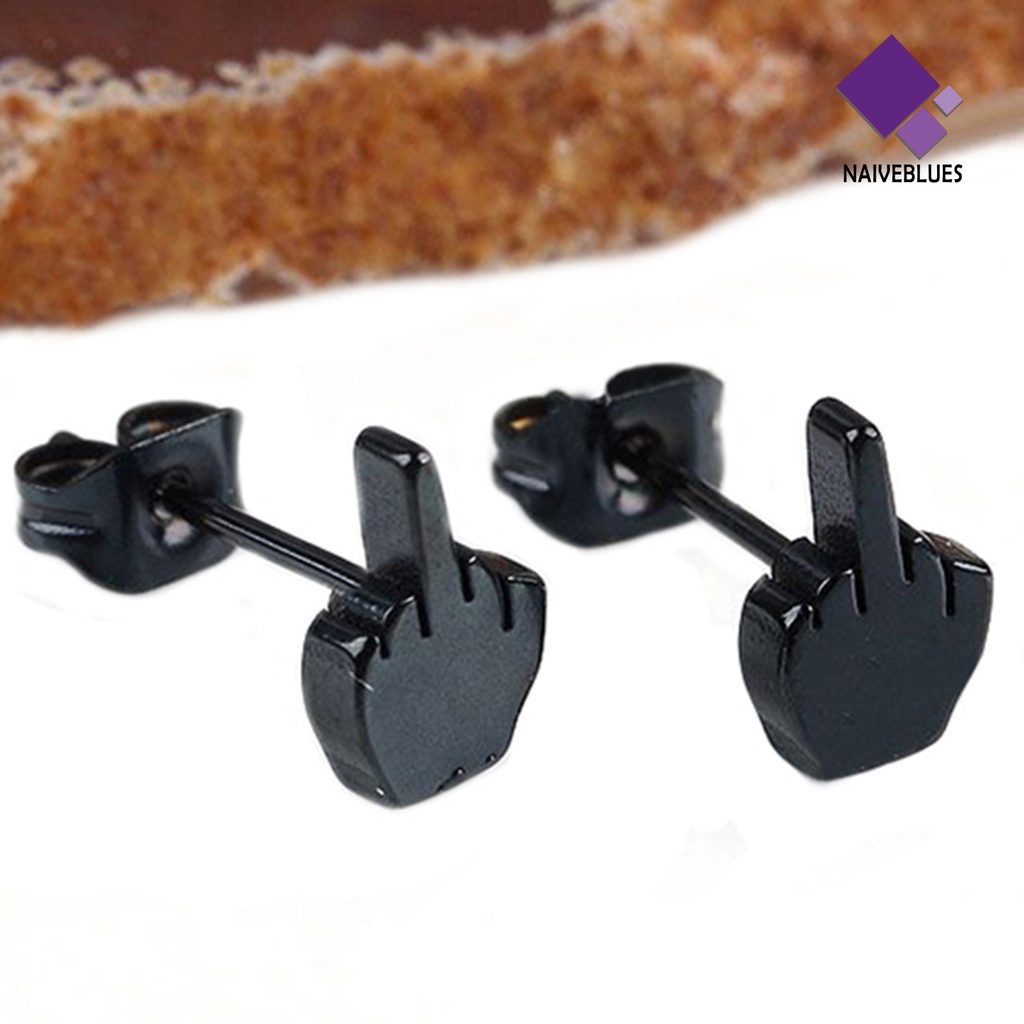 Anting Stud Pola Jari Bahan Stainless Steel Anti Karat Anti Alergi