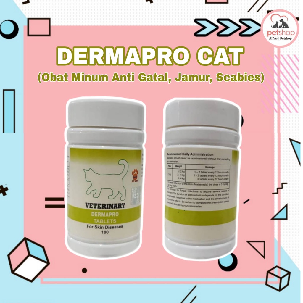DERMAPRO cat tablet / raid all / veterinary / obat jamur scabies gudig / kulit / kucing