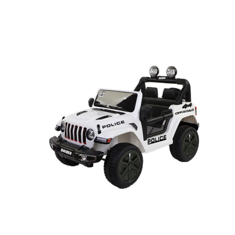 Mobil Aki Mainan Anak Remote Control Jeep Rubicon Wrangler Yukita 938 Rider Police SNI-White