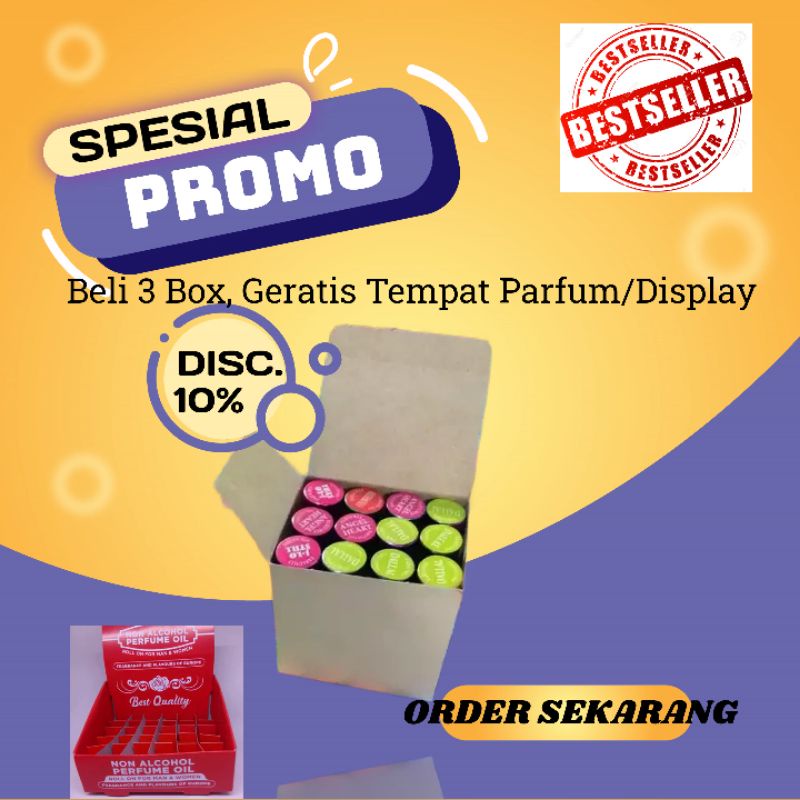 Minyak wangi Oles Tahan lama  7ml 12 Botol 100% Non Alkohol