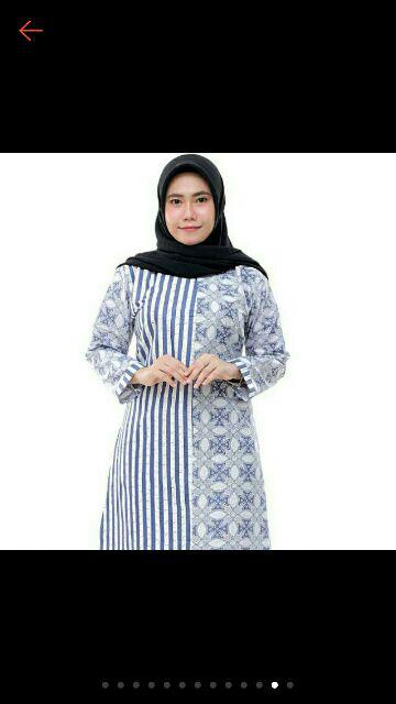 M-l-xl-xxl Batik Tunik Wanita Asj Sa Hrb026 Kenongo Pekalongan Sogan Tulis