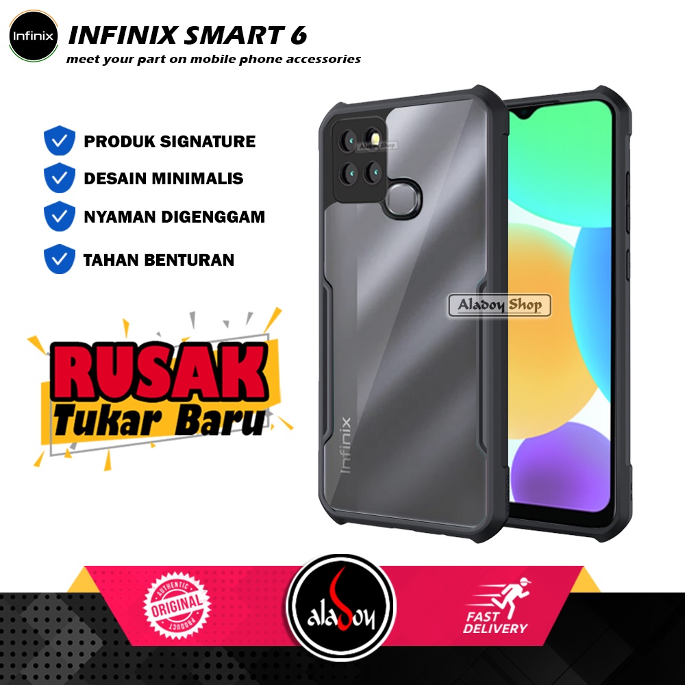 Case Infinix Smart 6 2021 Armor Fusion Transparent Premium Casing