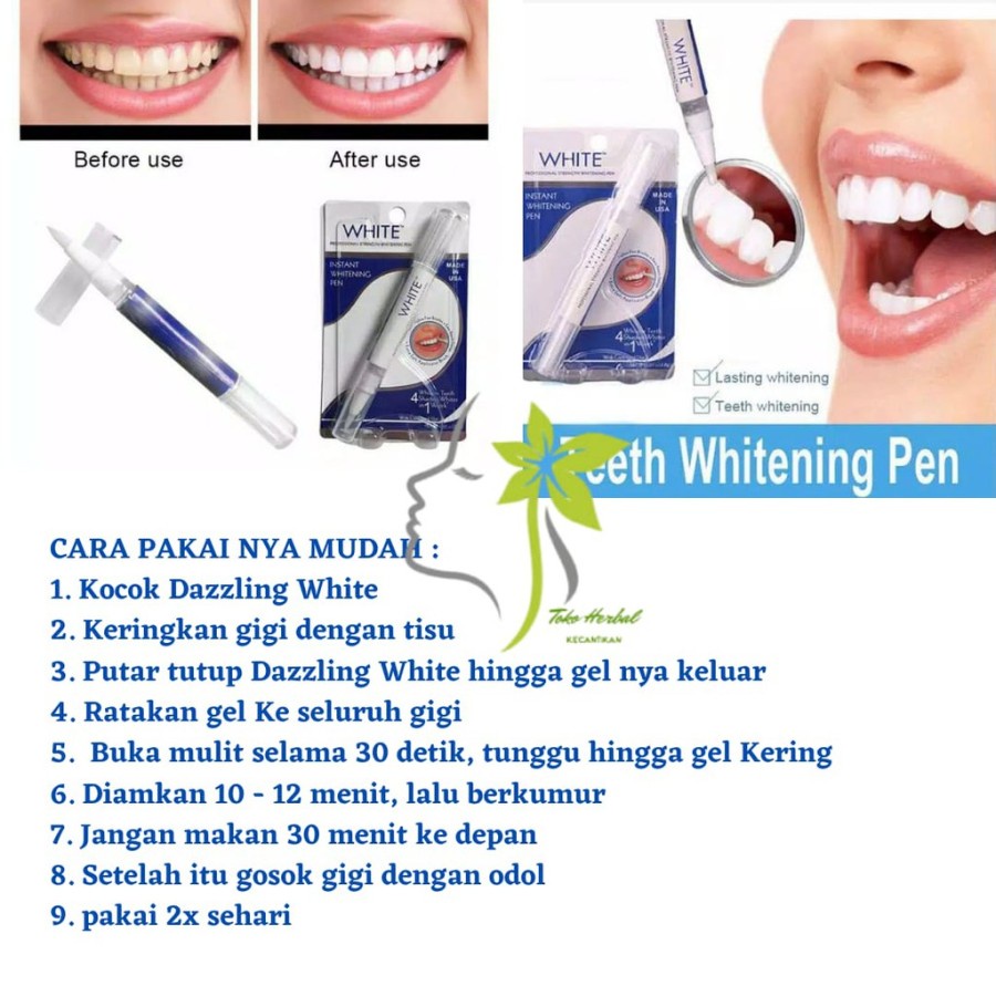 Instant Teeth Whitening Gel Pen Pemutih Gigi Dazzling White Murah Ori Termurah