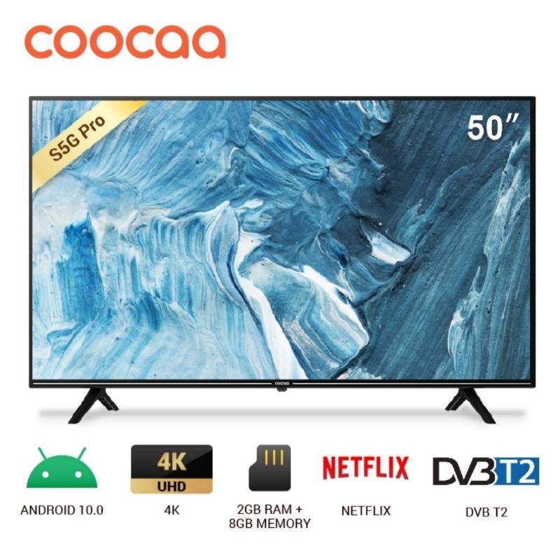 Coocaa Android Smart TV 50 inch 4K UHD Garansi Resmi