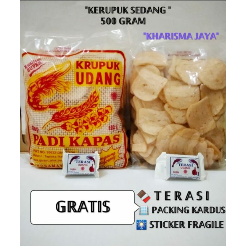 

500gram krupuk udang dolar/kancing