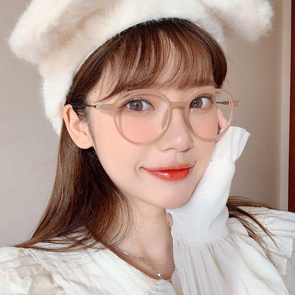 Agustina Bingkai Bulat Spectacles Personality Retro Simple Anti Radiasi Kacamata Anti Cahaya Biru Pria Kacamata Baca Lensa Bening Kacamata Kacamata Optik