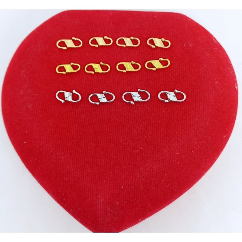 KOKOT/PENGAIT PERAK 925 ASLI SILVER LAPIS EMAS/PENGAIT KALUNG DAN GELANG/ASLI SILVER 925