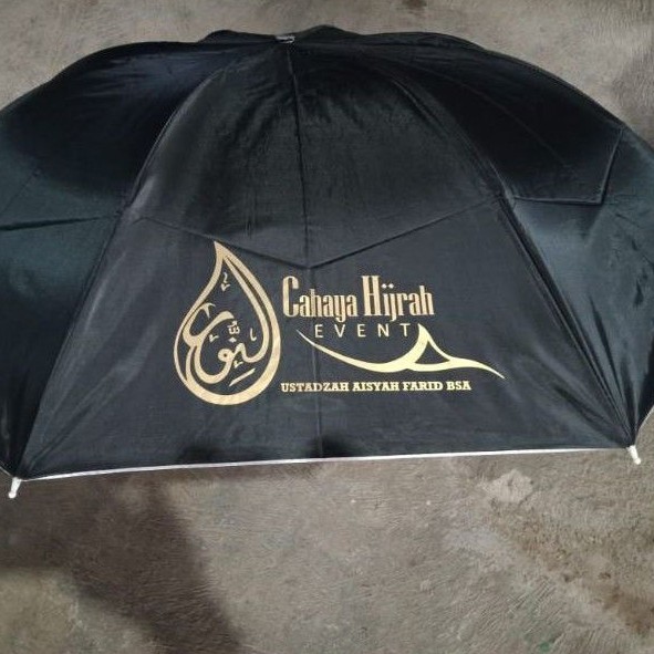 Payung Lipat 3 atas HITAM bawah silver  UV Protection bisa sablon custom