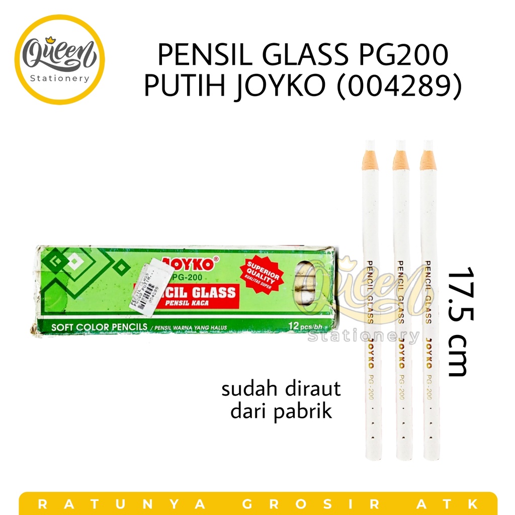 

1 PCS PENSIL GLASS PG200 PUTIH JOYKO / PENSIL JAHIT WARNA / PENSIL KACA / GLASS PENCIL / SOFT COLOR PENCIL (004289)