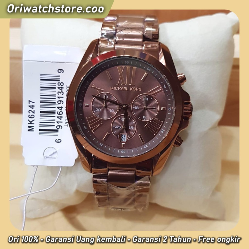 TERLARIS MICHAEL KORS ORIGINAL MONEY BACK GUARANTEE JAM TANGAN WANITA MK ORI STAINLESS STEEL MK6247