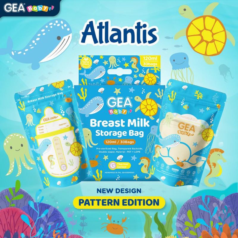 [TERBARU] KANTONG ASI GEA BABY PLASTIK ASIP BREASTMILK STORAGE BAG 120mL PLASTIK ASI