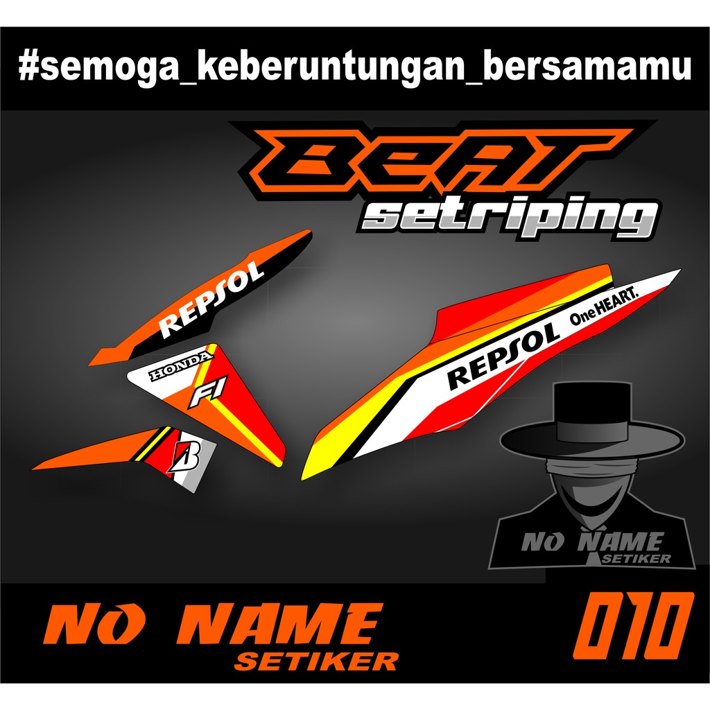 striping setiker stiker sticker beat fi (b10) 2013-2015 variasi - stiker motor honda setriping beat