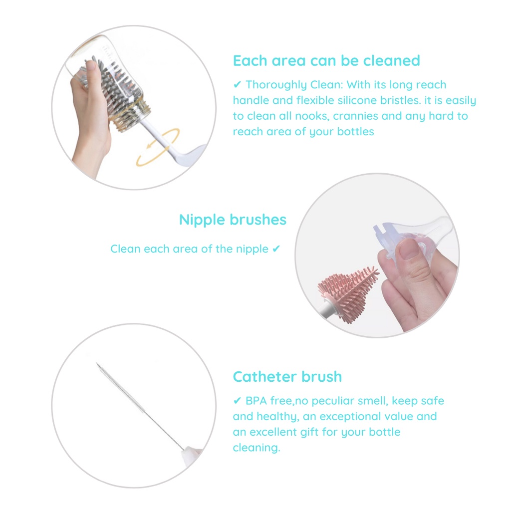 Youha 3 Cleaning Brushes | Sikat Botol Susu
