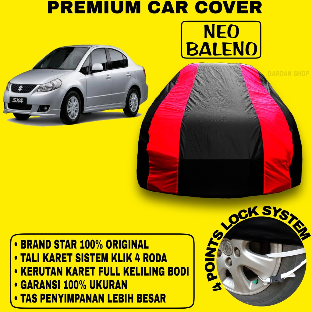 Body Cover NEO BALENO Sarung Strip MERAH Penutup Pelindung Bodi Mobil Neo Baleno PREMIUM