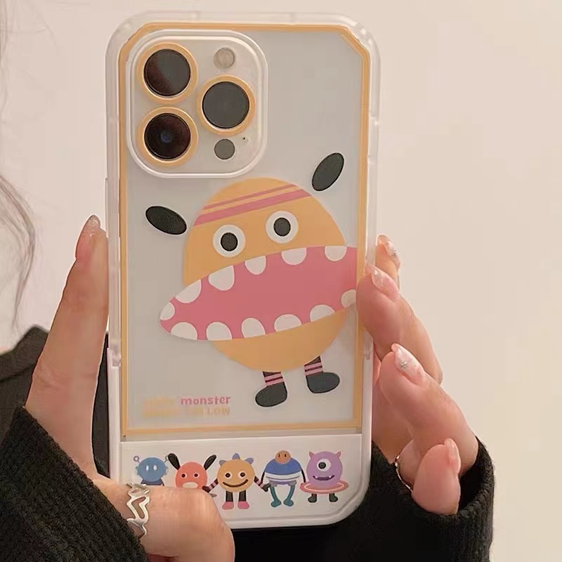 Soft Case TPU Transparan Shockproof Motif Monster Kecil Untuk IPhone 13 12 11 Pro X XR XS Max SE 2020 6 6S 7 8 Plus