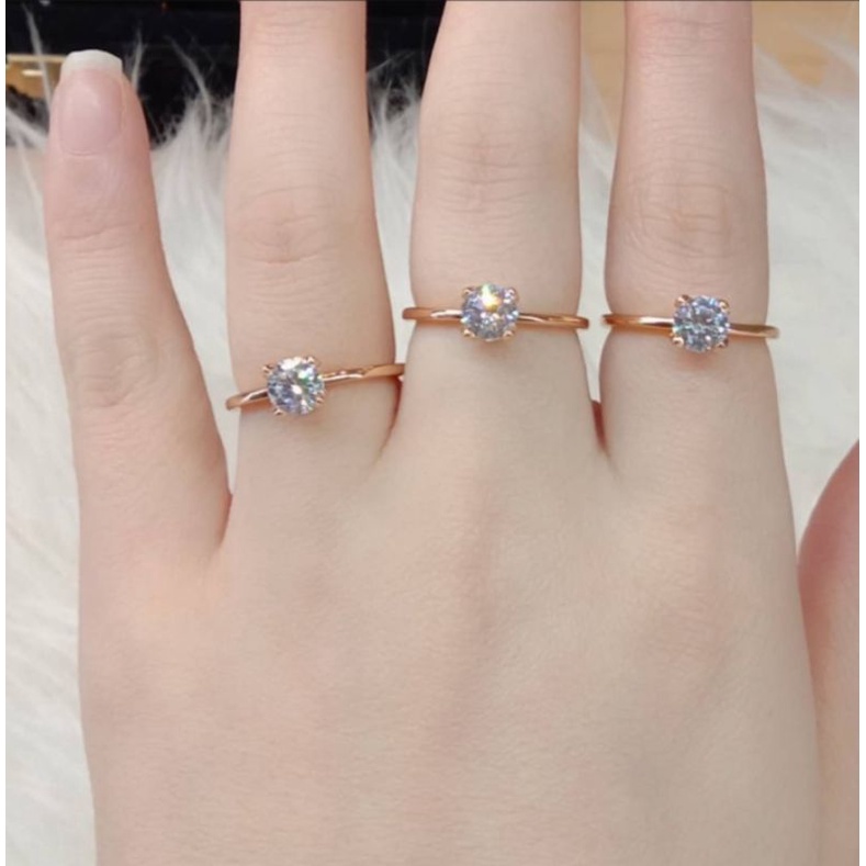 cincin wanita mata satu simple cantik