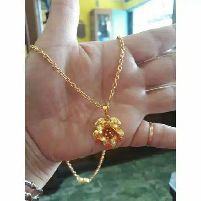 Kalung + liontin. Emas London LM 24K. Kadar 99,99%