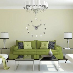 (MAINANKYU) Jam Dinding DIY Giant Wall Clock Quartz Creative Design - S031 - BLACK