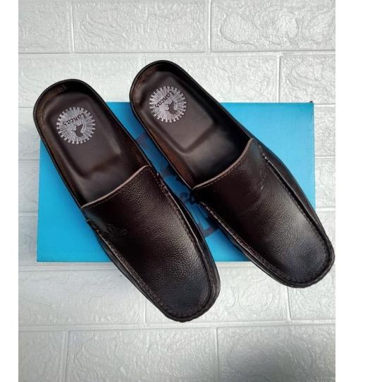 Bagus Dipakai.. sepatu sandal pria kulit asli selop bustong terbaru,sole karet anti licin berkualita