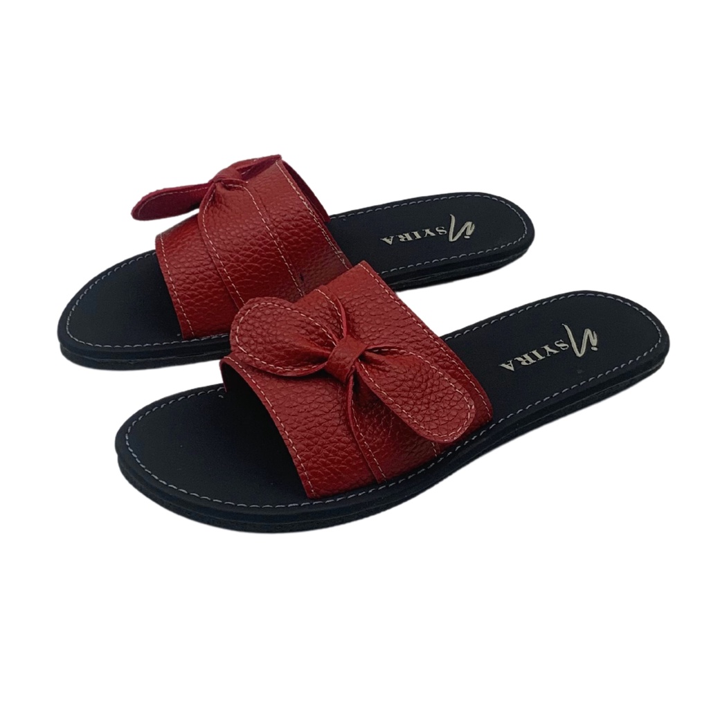 Insyira - Sandal Wanita Delmira / Sandal Papirut Wanita Non Slip Alas Hitam / Sandal Wanita Slop Pita Samping