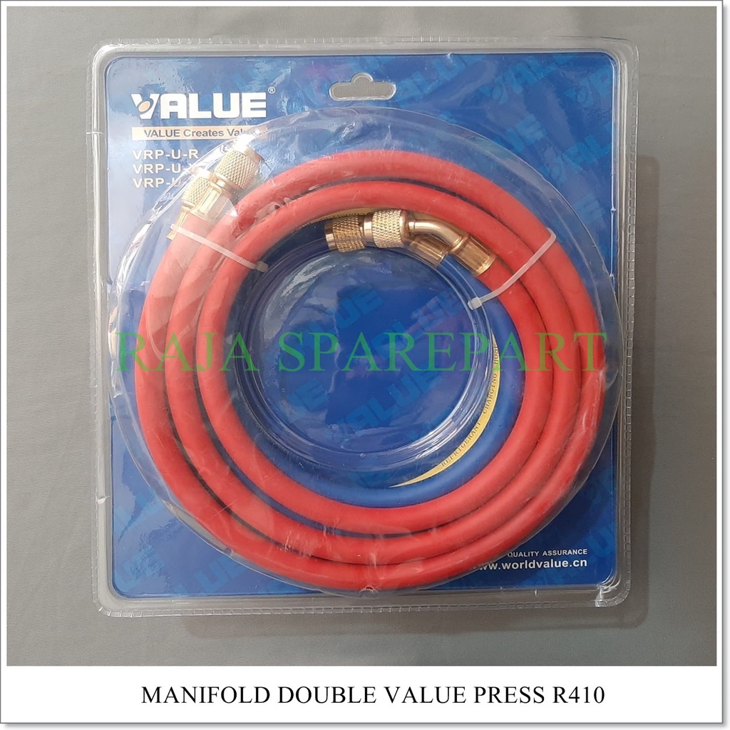 Manifold Double Press merk VALUE R410 + SELANG