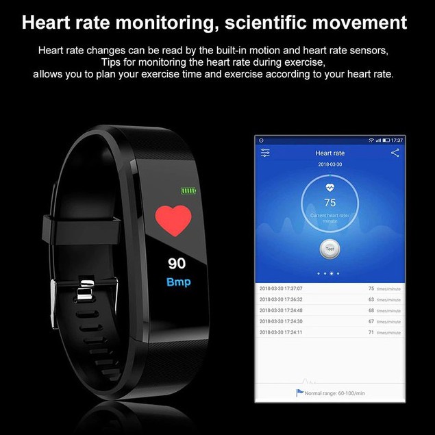 SMARTWATCH 115 Plus Fitness Tracker Bluetooth Touch Screen WK-SBY