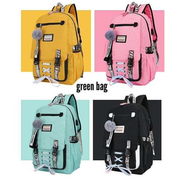 Tas Bckpack stylish PITAKADO-GESPERDUA K-POP Free Pompom