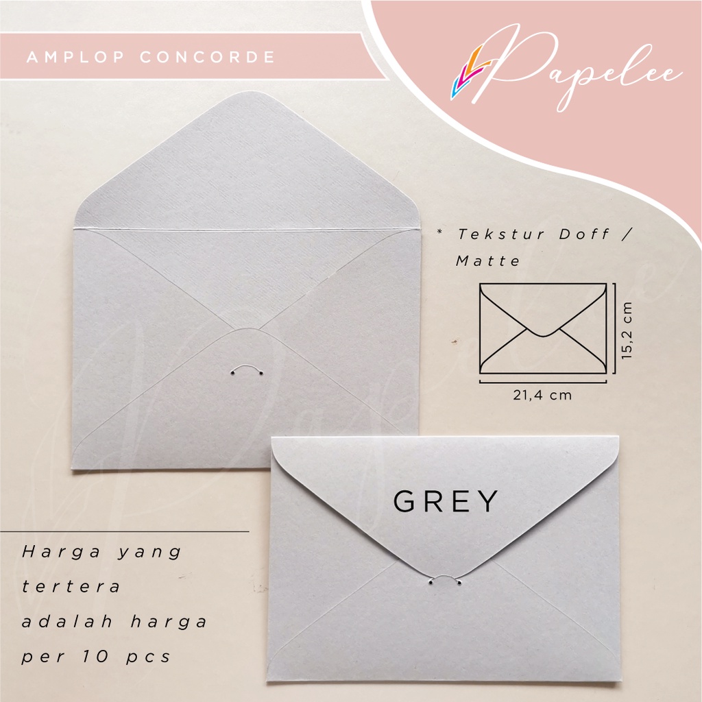 

[10pcs] AMPLOP UNDANGAN KERTAS CONCORDE 220 gsm UKURAN 21,4x15,2cm (-+ A5) / AMPLOP FANCY