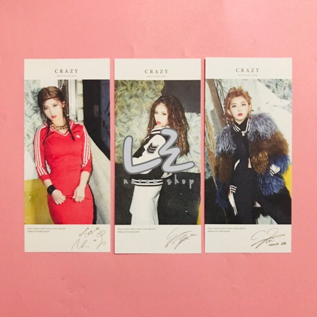 4MINUTE - Crazy (Photocard / Bookmark : Jihyun Hyuna Sohyun)