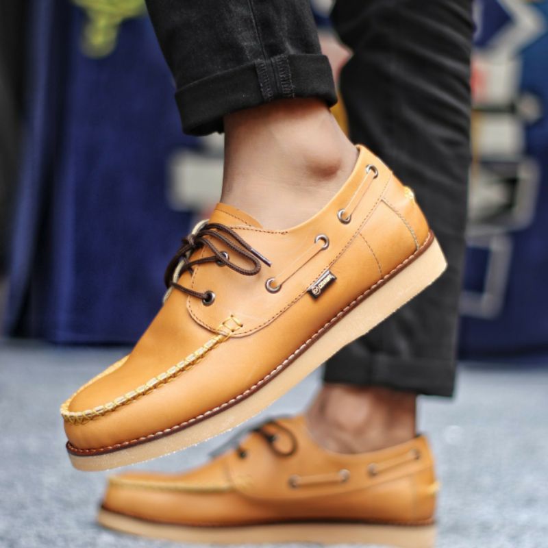 Sepatu Casual Pria Zapato Kulit Asli Kerja Santai Kuliah Leather Loafers