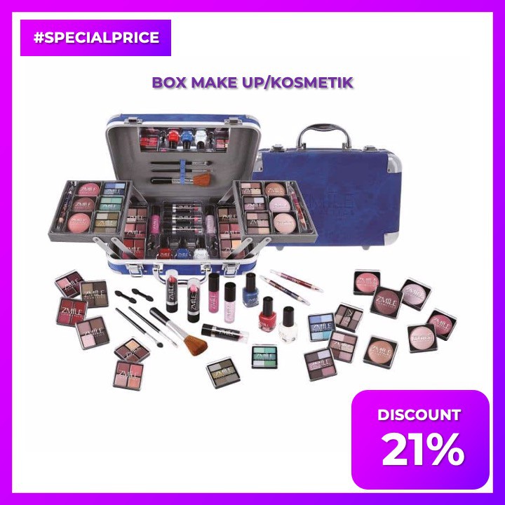 Beauty Case make up artist Box Cosmetic Biru ZMILE