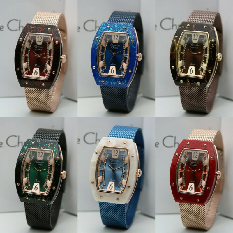 JAM TANGAN WANITA ALEXANDRE CRISTI AC2856/AC 2856 TALI PASIR ORIGINAL