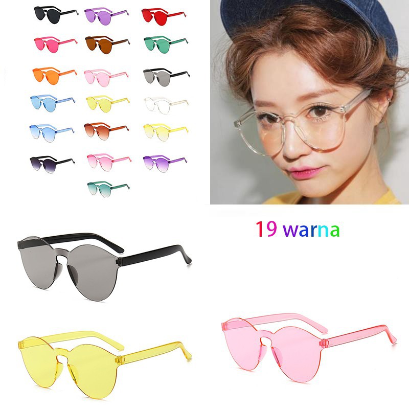 [Ready Stock]Sunglasses Transparan Jelly Frame No Model Kacamata Pria / Wanita