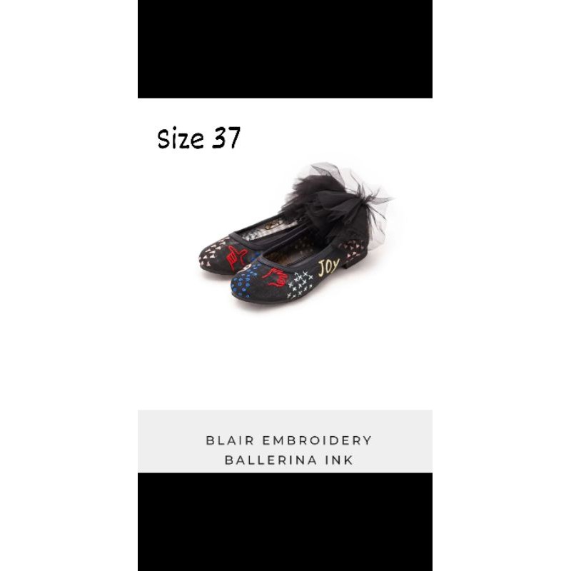SEPATU BLAIR EMBROIDERY BALLERINA INK ITTAHER