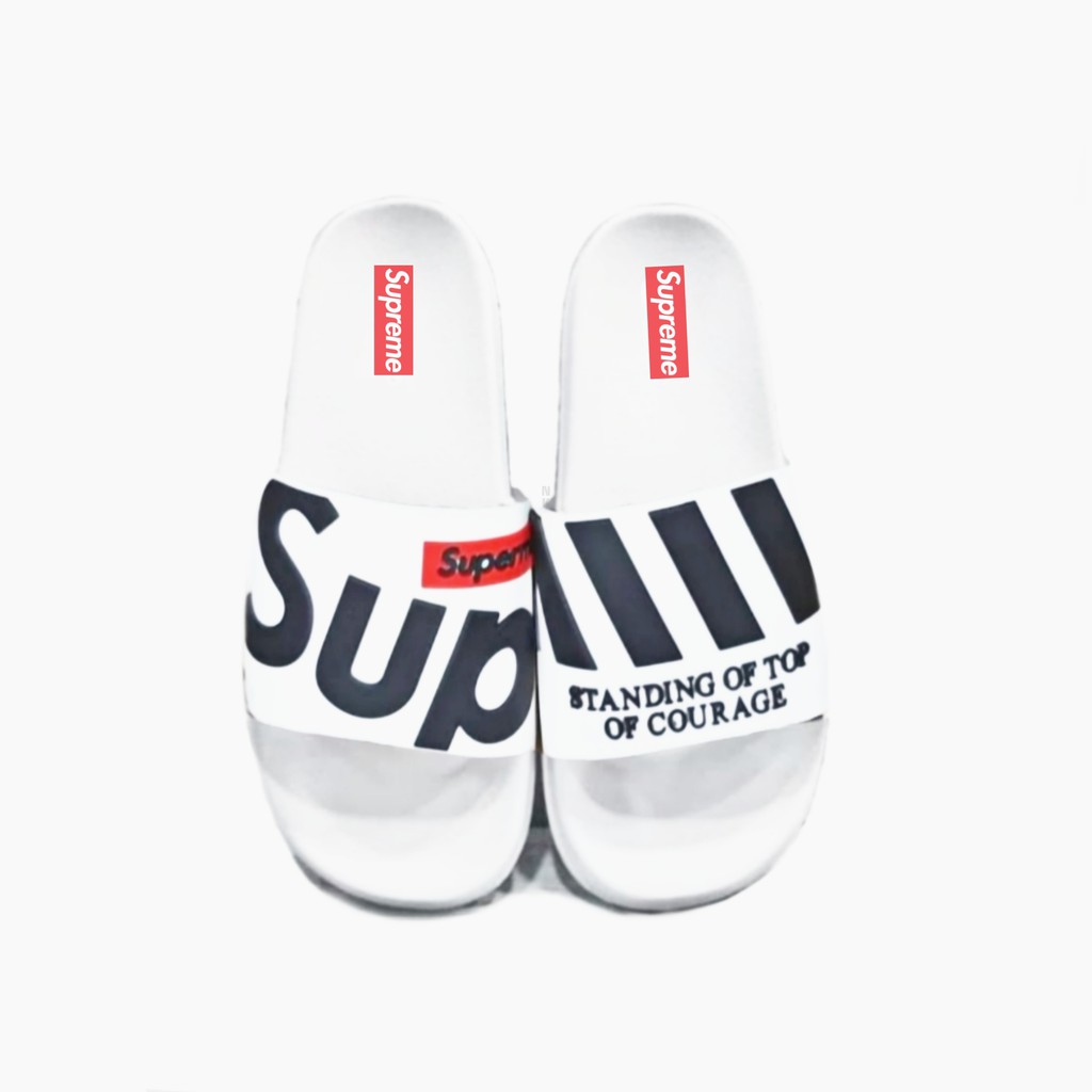 Sendal Pria Wanita Supereme - Sendal Slop- Sandal gaya Import Supreme