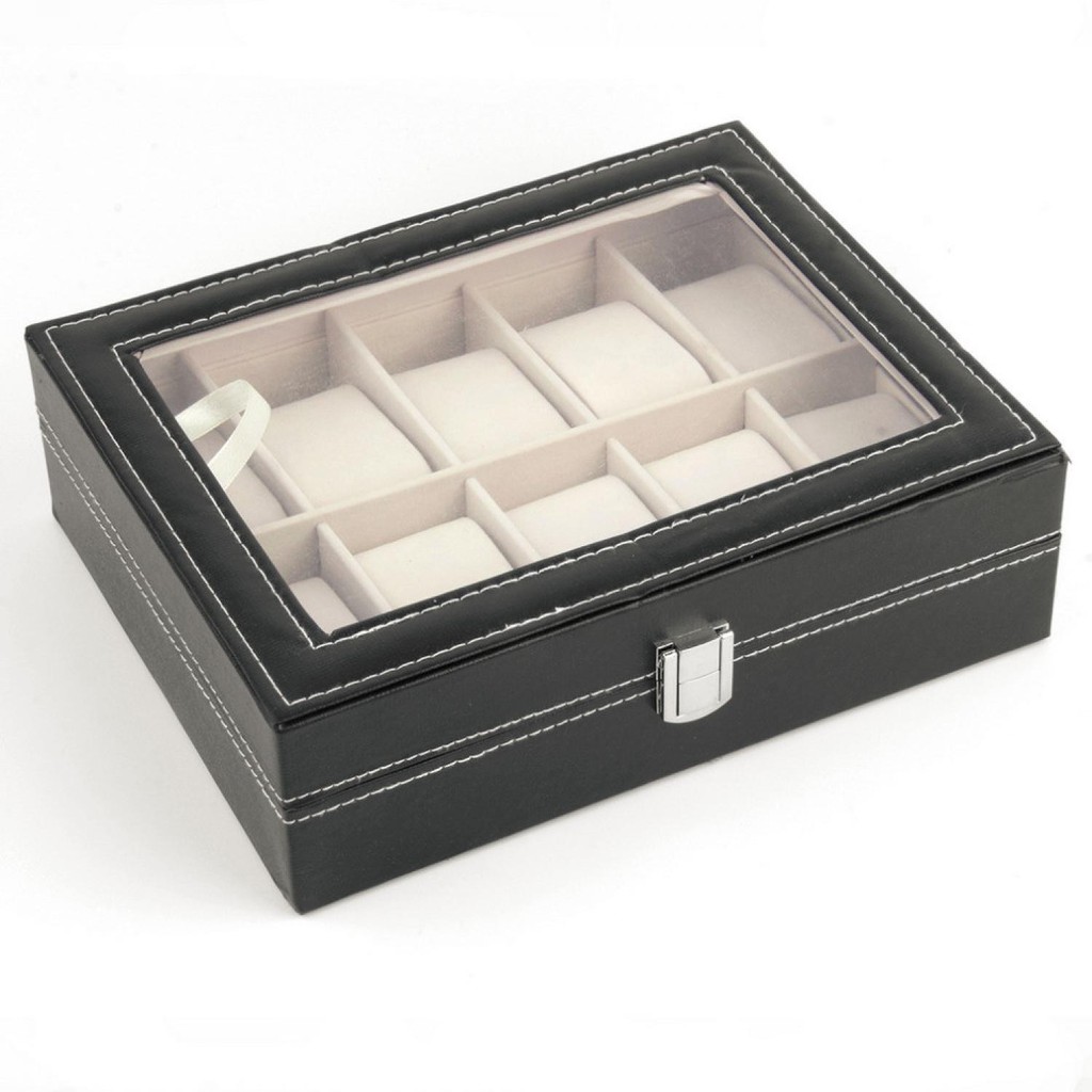 Kotak Jam Tangan Luxury 10 Slot Watch Box Organizer Murah Kotak Penyimpanan Aksesoris Wristwatch