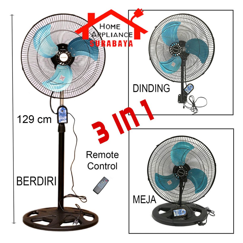 Kipas Angin Industri Baling Besi - Industrial Fan Mitochiba 3 IN 1 + Remote 18 INCH MT 1822 JR SR