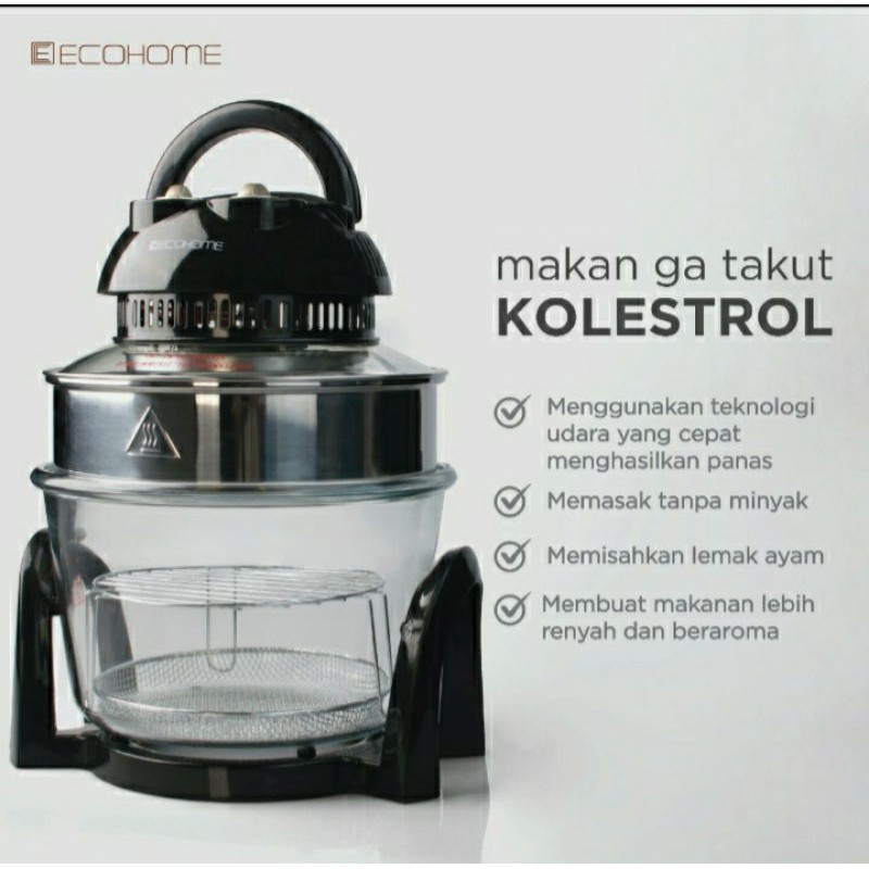 Jual AIR FRYER ECOHOME HALOGEN PORTABLE OVEN 8 in 1 EHO777. LOW WATT