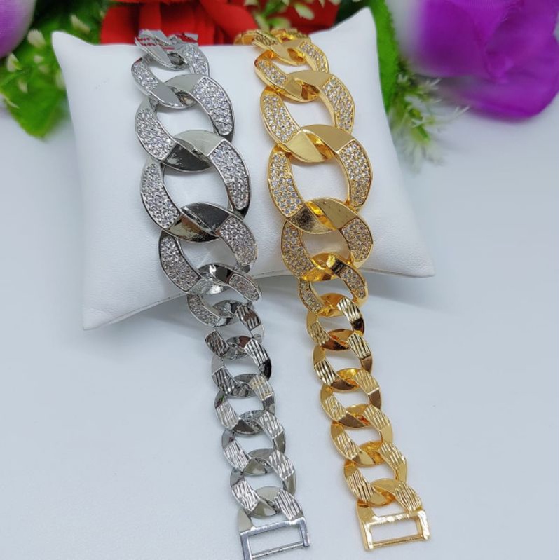 Gelang Sisik Naga Xuping Permata Kombinasi Bulat Besar dan Kecil