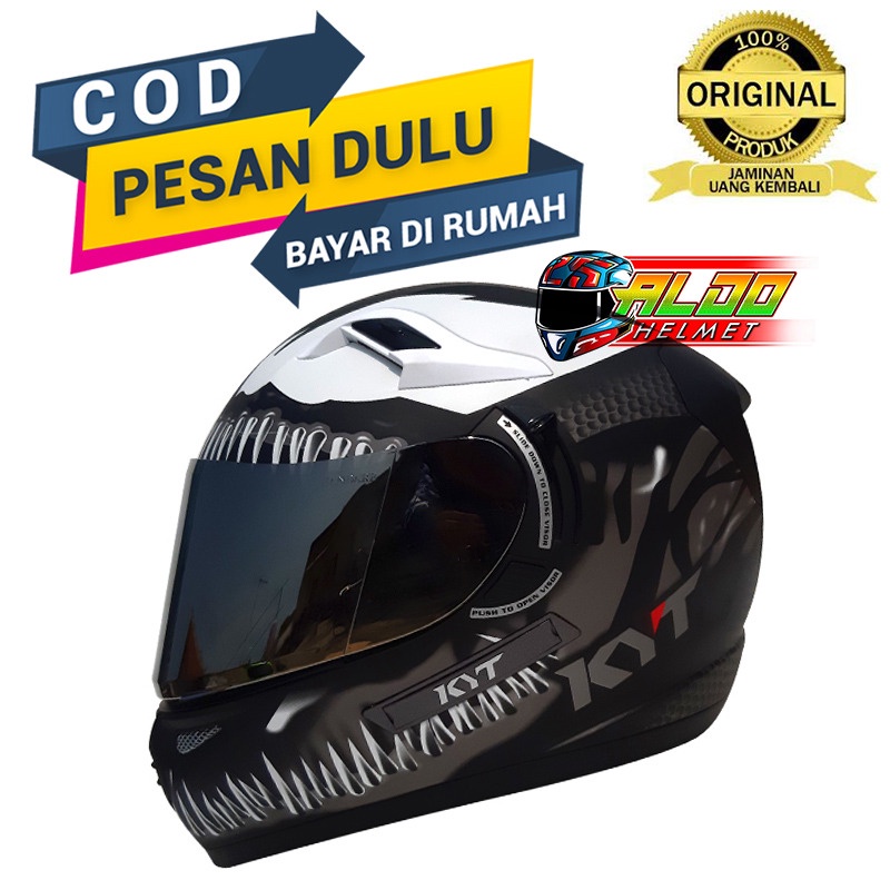 Jual HELM KYT K2 RIDER MOTIF VENOM BLACK DOFF GUN METAL FLAT VISOR