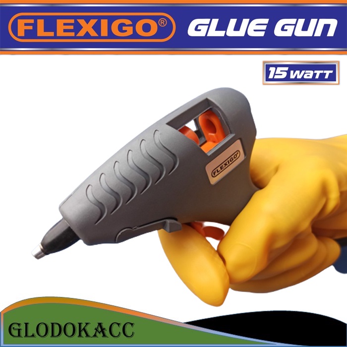 Glue Gun Ergonomic Pro, Alat Lem Tembak Flexigo 15 watt