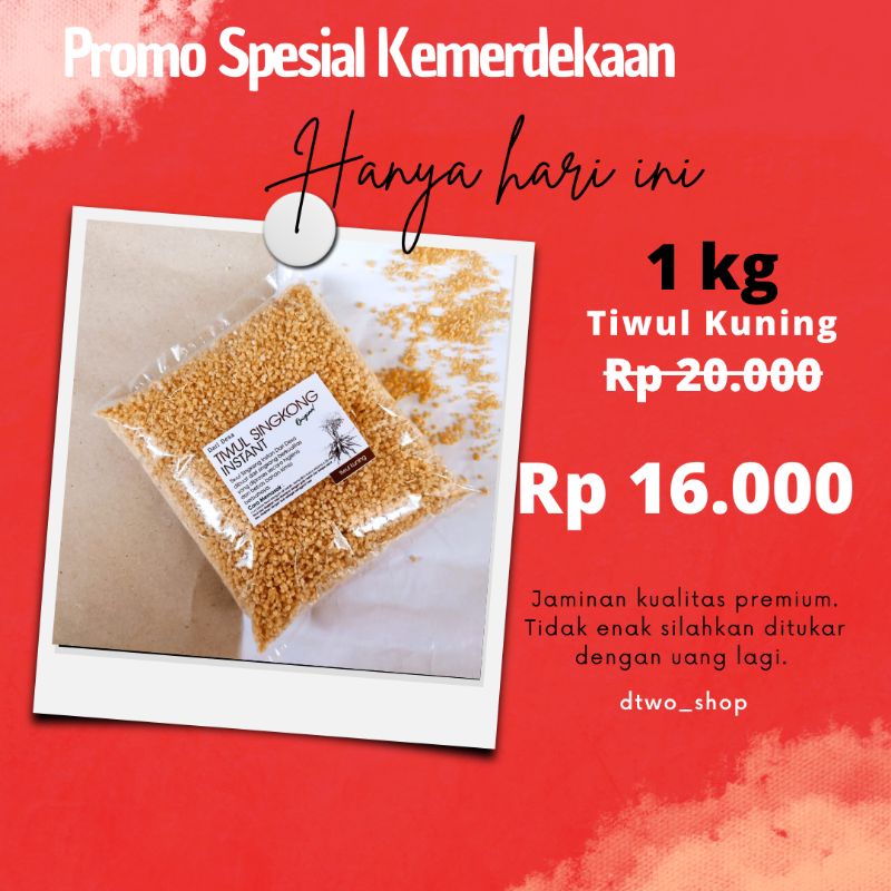 

1 KG TIWUL INSTAN/TIWUL SINGKONG/OYEK/BERAS SINGKONG