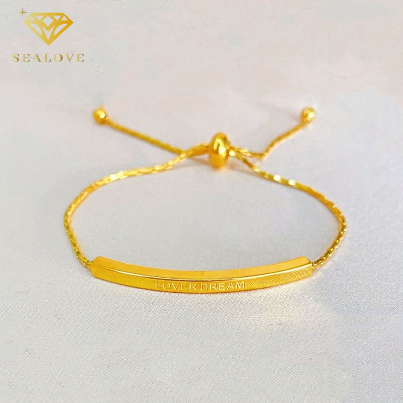 bracelet Emas 18k gelang titanium anti karat dan anti luntur perhiasan wanita