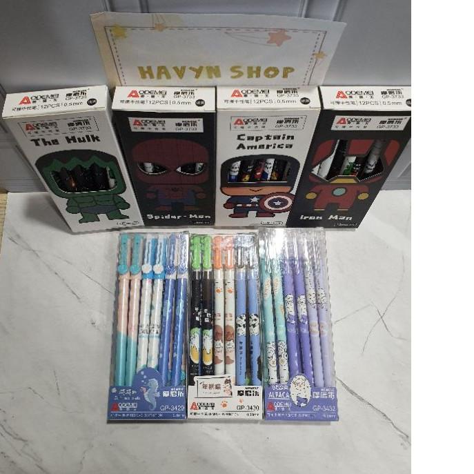 

ハ 12pc pen bisa hapus/pen gel hapus/erasable pen/pen hapus lucu fancy ODEMEI Miliki