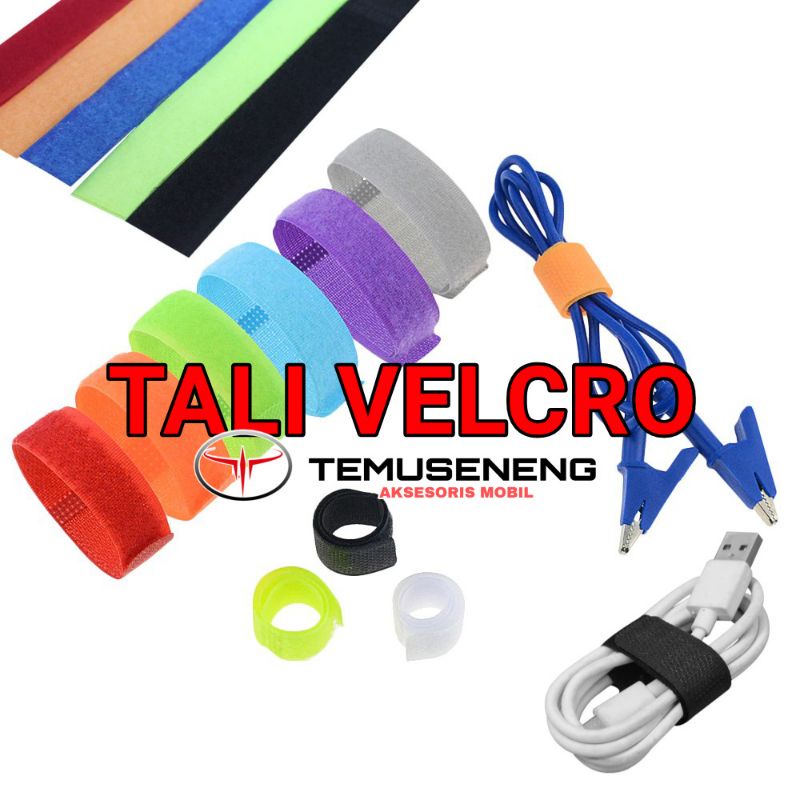Velcro Tali Perekat Pengikat Klip Pengait Perapih Strap Kabel Organizer