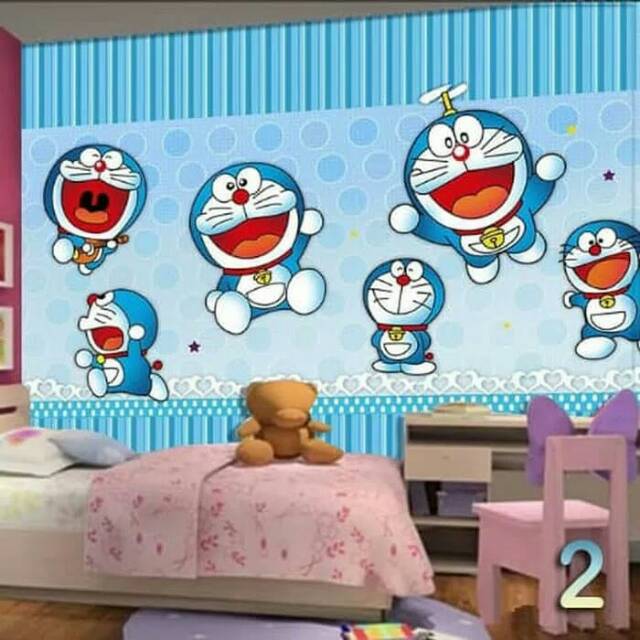 Wallpaper Doraemon Karakter 3d Kartun Dinding Custom Termurah Shopee Indonesia