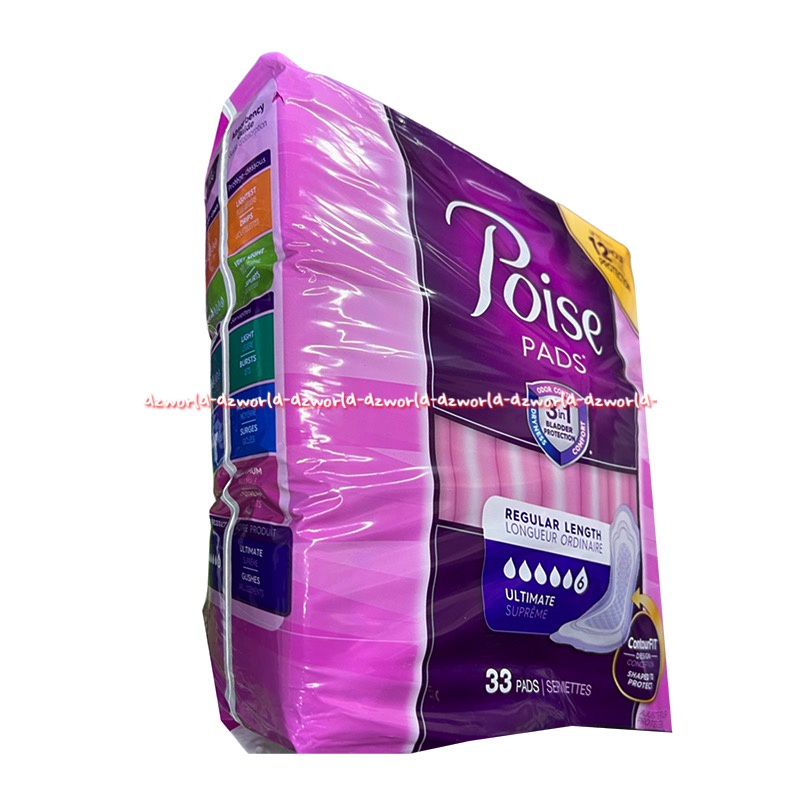 Poise Pad Long Lenght 33pads Pembalut Wanita Pois 12hour Protection Pembalut Bersalin Poisepad 33 pcs